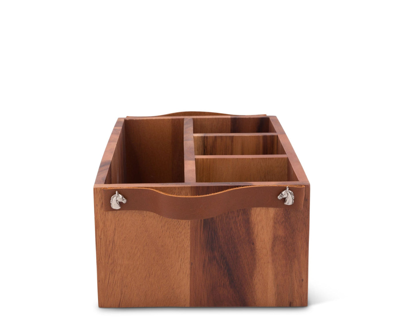 Horse Bits Leather Handles Flatware Caddy