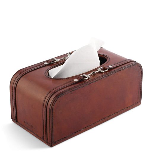 Premium Genuine Leather Bit Tissue Box