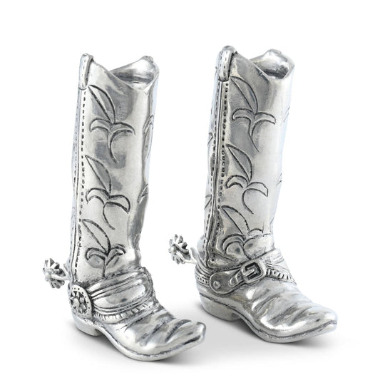 Pewter Cowboy Boot Salt &amp; Pepper Set