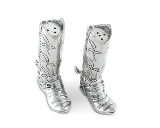 Pewter Cowboy Boot Salt &amp; Pepper Set