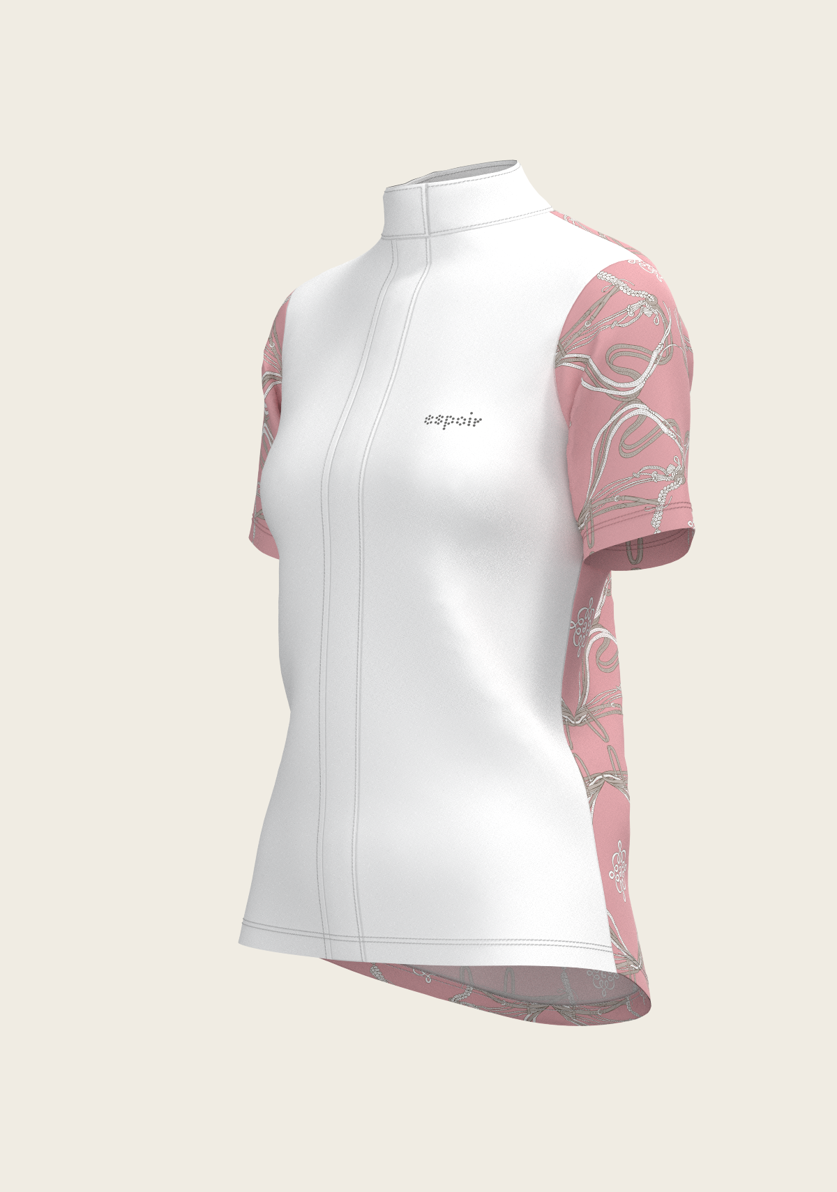 Roped Bridles on Rose Short Sleeve Show Shirt by Espoir Equestrian