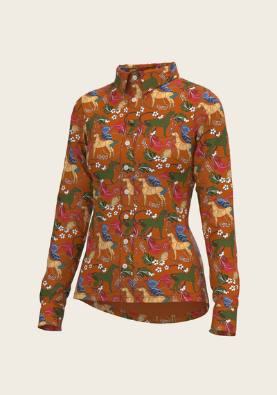 Flower Power Ladies Button Shirt by Espoir Equestrian