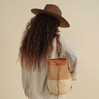 Transito Woven Mini Backpack | Natural-White by Made by Minga