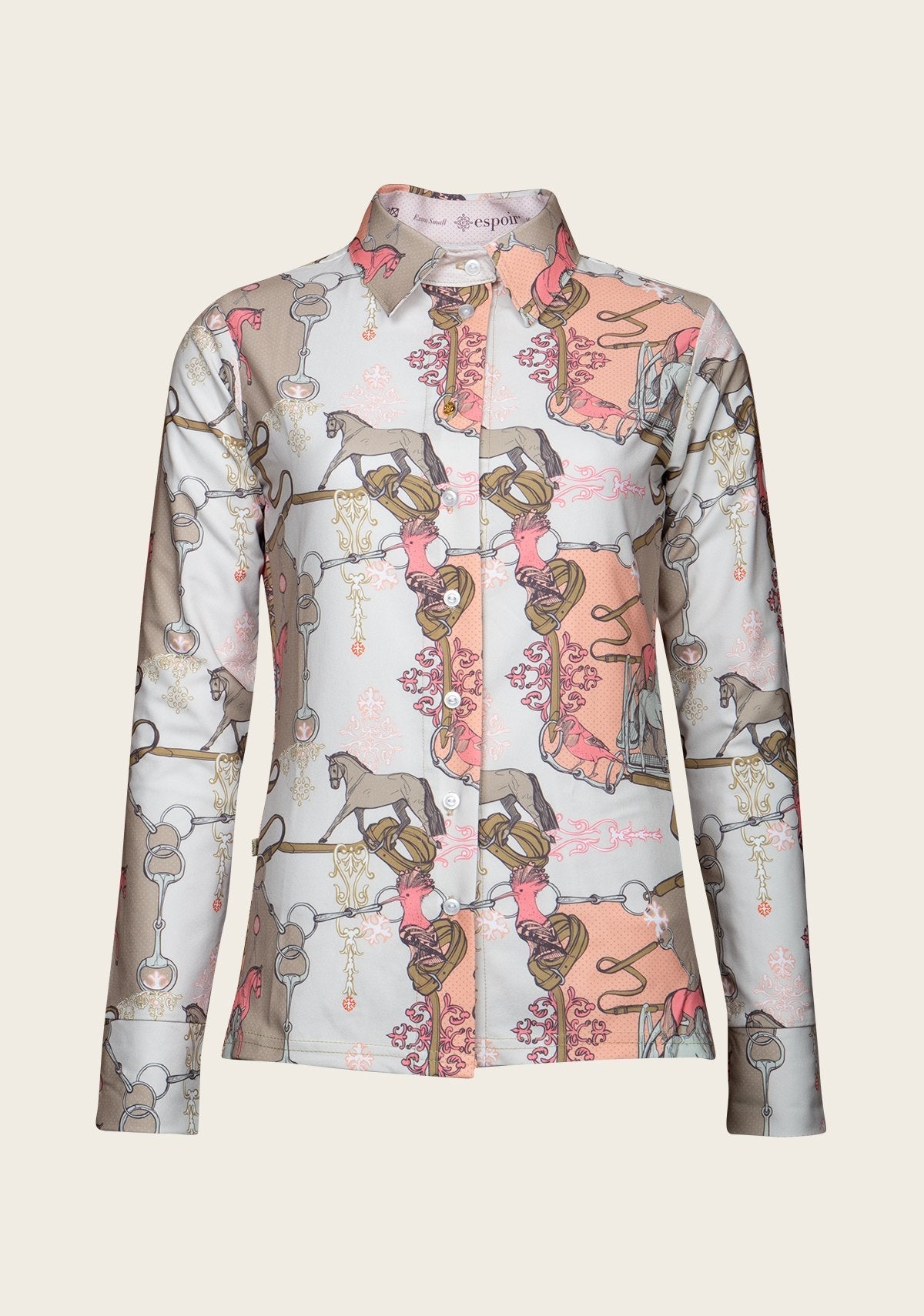Espoir Peach & Beige Carnival Ladies’ Button Shirt by Espoir Equestrian