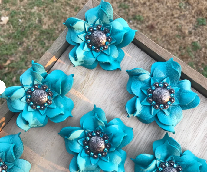 Leather Flower Concho by Punchy Posey