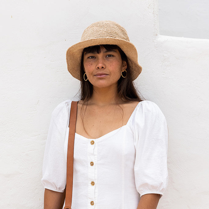 Summer Bucket Hat - Crocheted Natural by Made by Minga