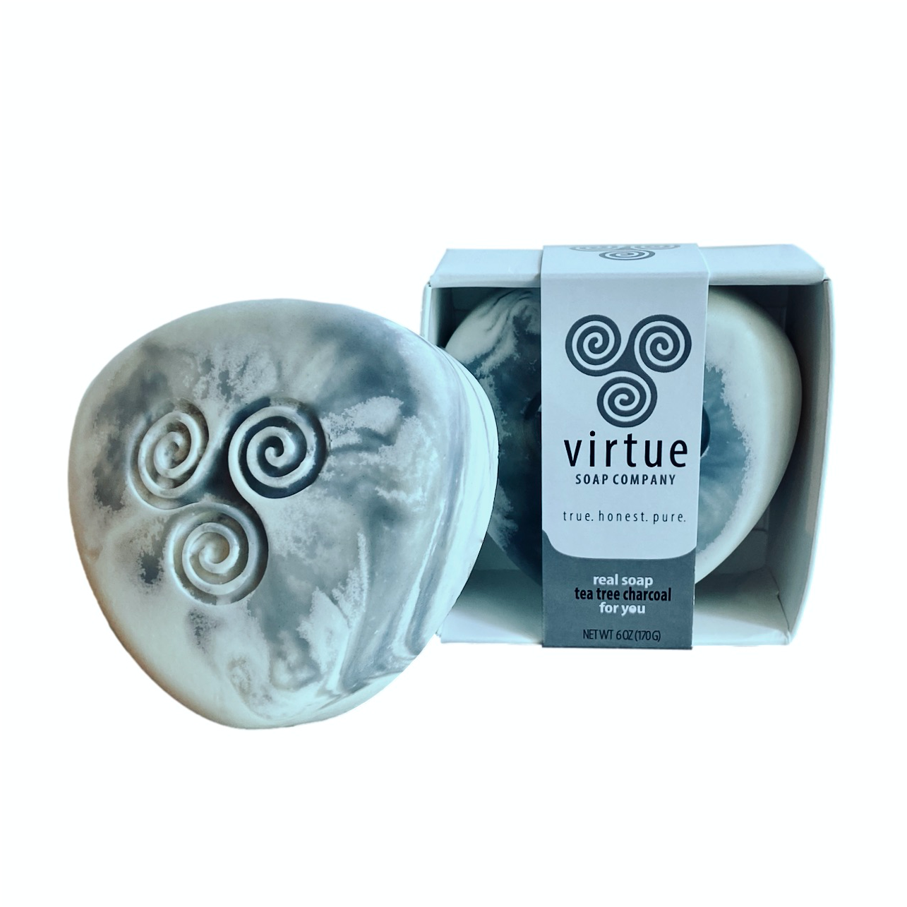 you : : tea tree charcoal soap : : 6oz by Virtue Soap Company