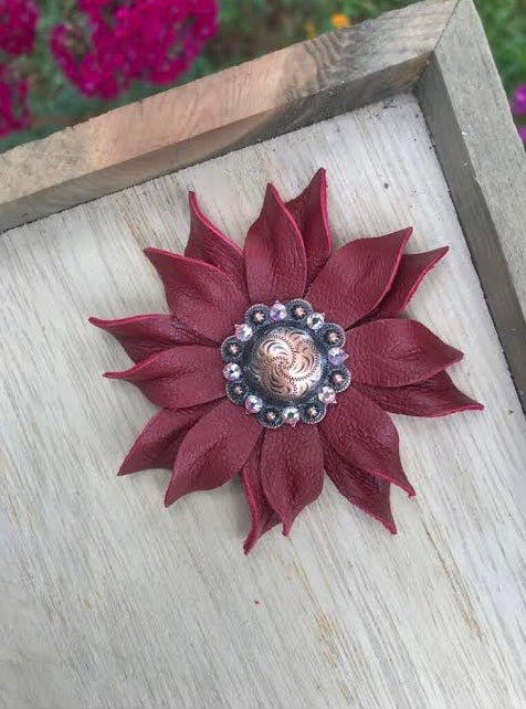 Leather Flower Concho by Punchy Posey