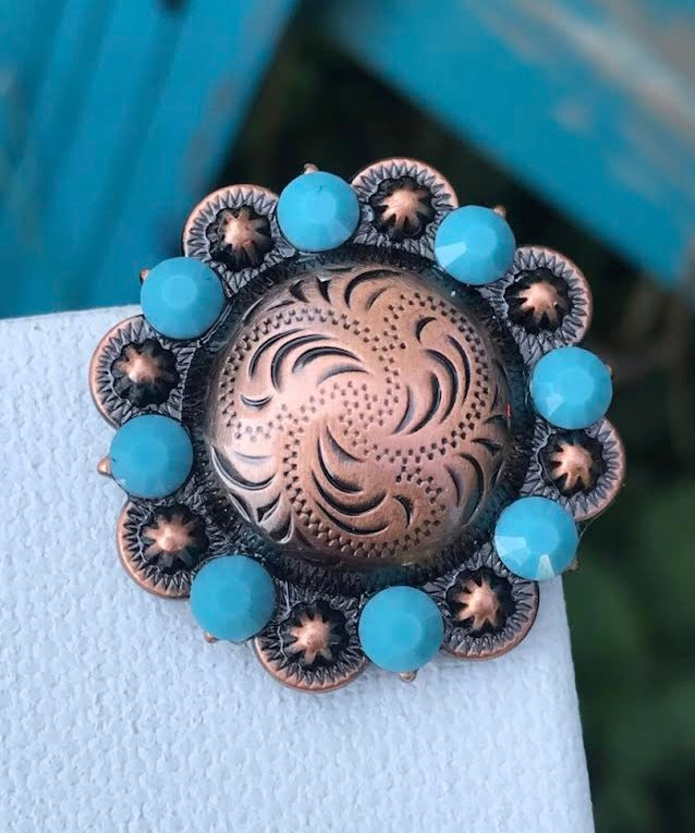 Leather Flower Concho by Punchy Posey